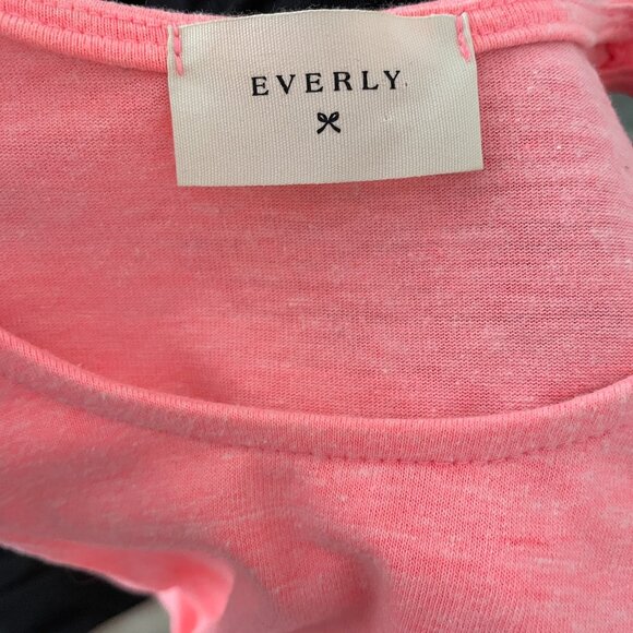 Everly Coral Pink Crew Neck Pleated Waist Sleeveless Knee-length Tank Dress S - Picture 13 of 14